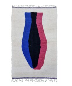 Blue And Pink Abstract Rug