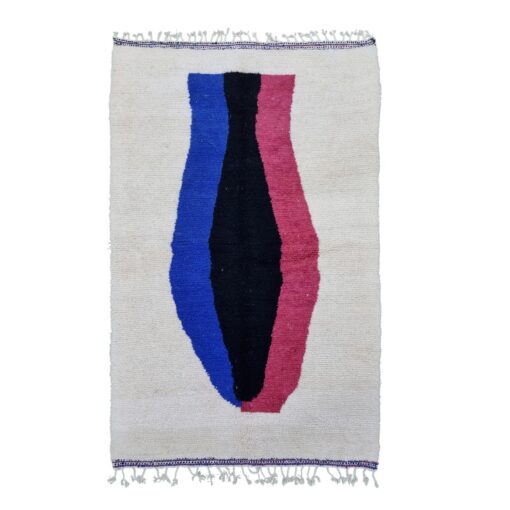 Blue And Pink Abstract Rug