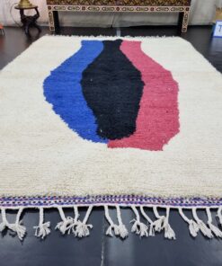 Blue And Pink Abstract Rug