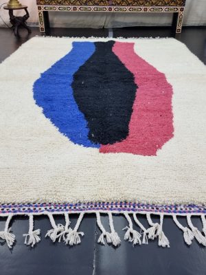 Blue And Pink Abstract Rug