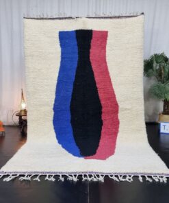 Blue And Pink Abstract Rug