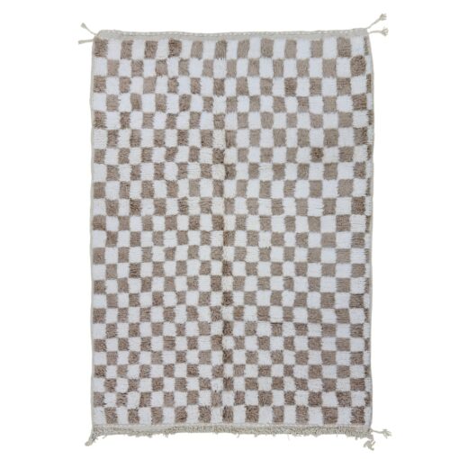 Beige Checkered Rug