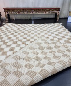 Beige Checkered Rug