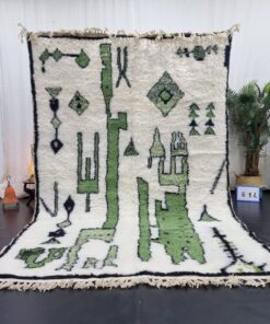 Mint Green And White Rug