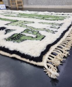 Mint Green And White Rug