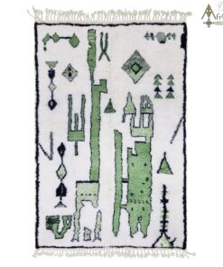 Mint Green And White Rug