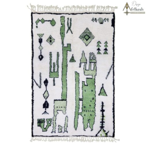 Mint Green And White Rug