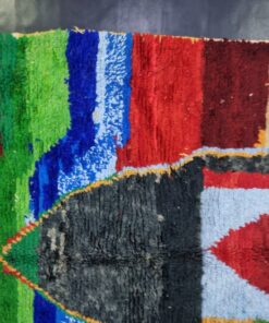 White And Red Wool Rug