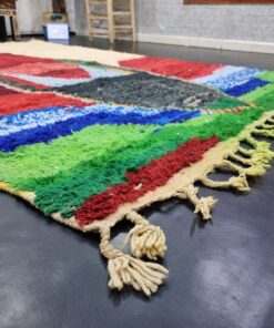 White And Red Wool Rug