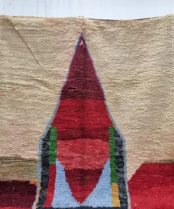 White And Red Wool Rug