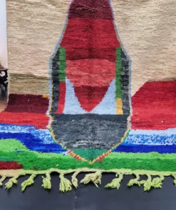 White And Red Wool Rug