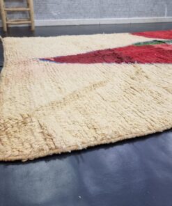 White And Red Wool Rug
