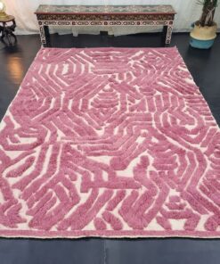 Bubblegum Pink And White Rug