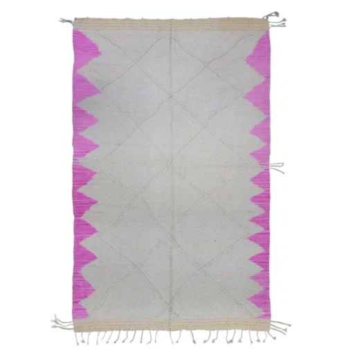 Light Gray And Pink Rug