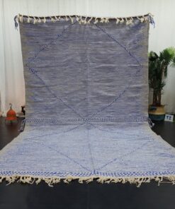 Blue And Light Gray Wool Rug