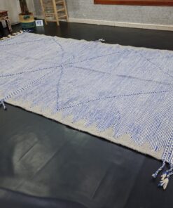 Blue And Light Gray Wool Rug