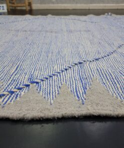 Blue And Light Gray Wool Rug