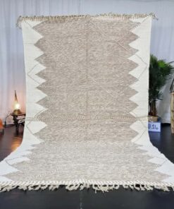 Alternative view of ALIA - White and Light Brown Rug - Kilim Rug 6x10