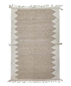 ALIA - White and Light Brown Rug - Kilim Rug 6x10