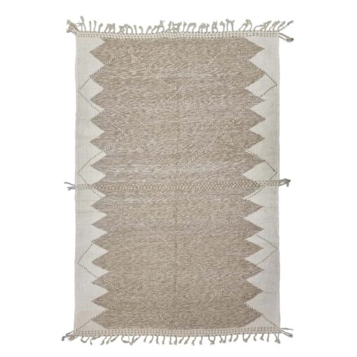 ALIA - White and Light Brown Rug - Kilim Rug 6x10