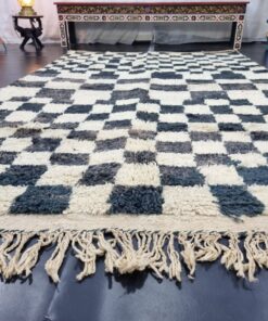 Tan and Black Tribal rug