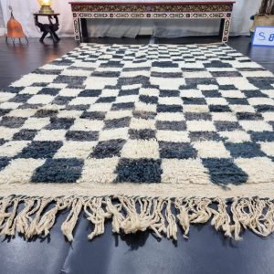 Tan and Black Tribal rug