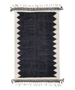 Black Geometric Handmade Rug