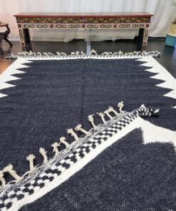 Black Geometric Handmade Rug
