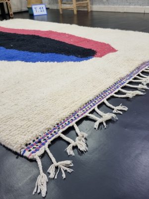 Blue And Pink Abstract Rug