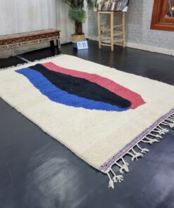 Blue And Pink Abstract Rug