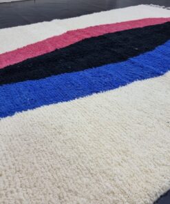 Blue And Pink Abstract Rug