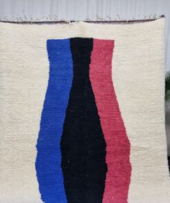 Blue And Pink Abstract Rug