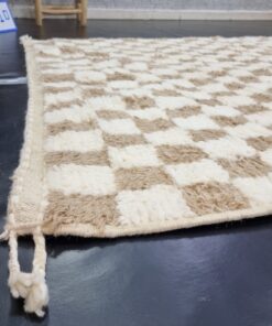 Beige Checkered Rug