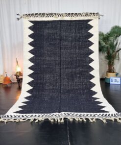 Black Geometric Handmade Rug