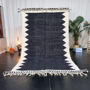 Black Geometric Handmade Rug