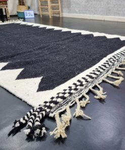 Black Geometric Handmade Rug