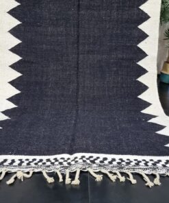 Black Geometric Handmade Rug