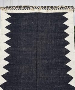 Black Geometric Handmade Rug