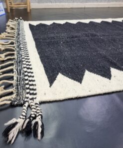 Black Geometric Handmade Rug