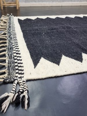Black Geometric Handmade Rug