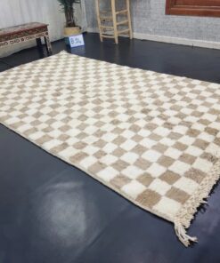 Beige Checkered Rug