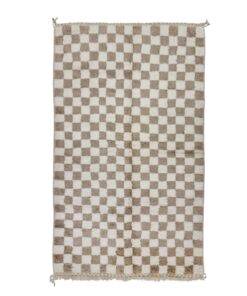 Beige Checkered Rug