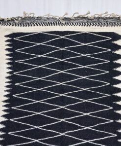 Geometric Black Wool Rug