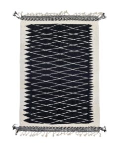 Geometric Black Wool Rug
