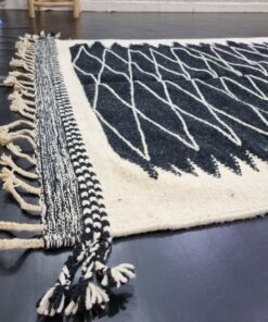 Geometric Black Wool Rug