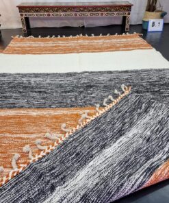 Orange And Black Striped Rug