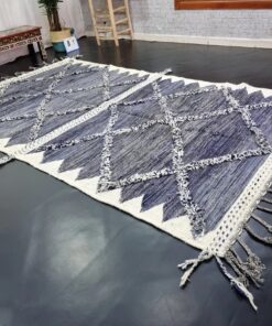 Steel Blue Geometric Rug