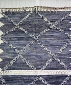 Steel Blue Geometric Rug