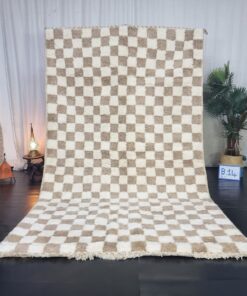 Beige Checkered Rug