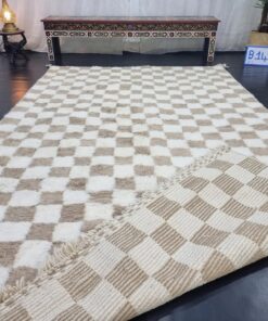 Beige Checkered Rug